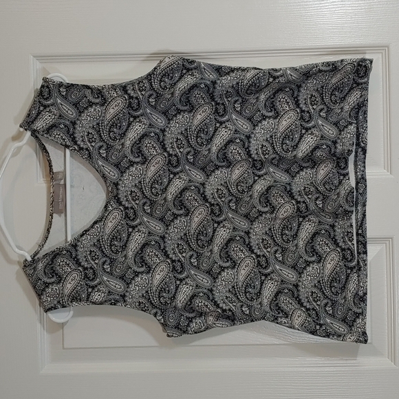 Croft & Barrow Stretch Blue Tan Paisley Active Tank Top Undershirt Size L - Picture 1 of 6